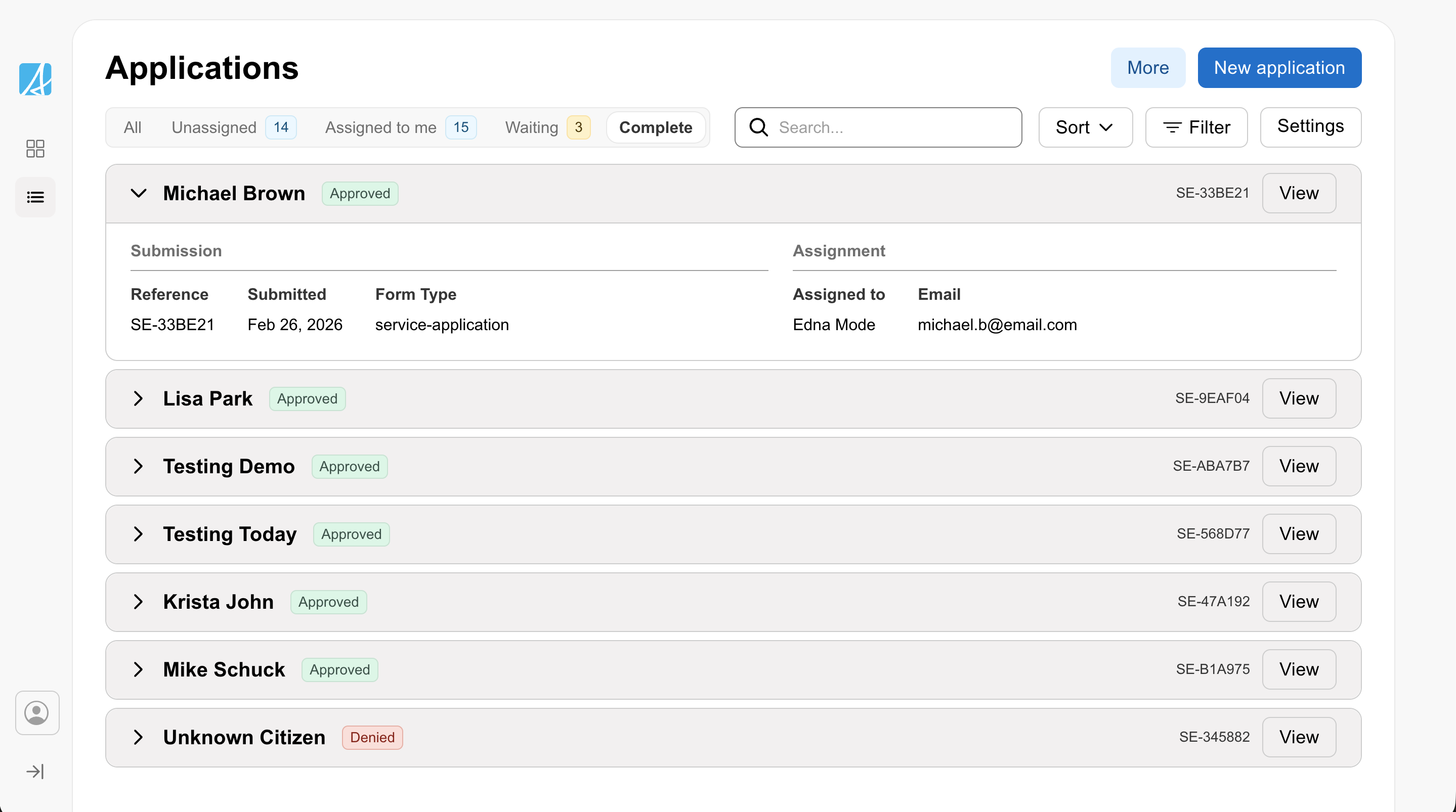 Expandable list view with grouping